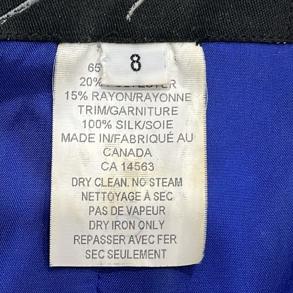 Vintage Sunny Choi Sapphire Button up Blazer Jacket Ruffle size 8 - Picture 9 of 11